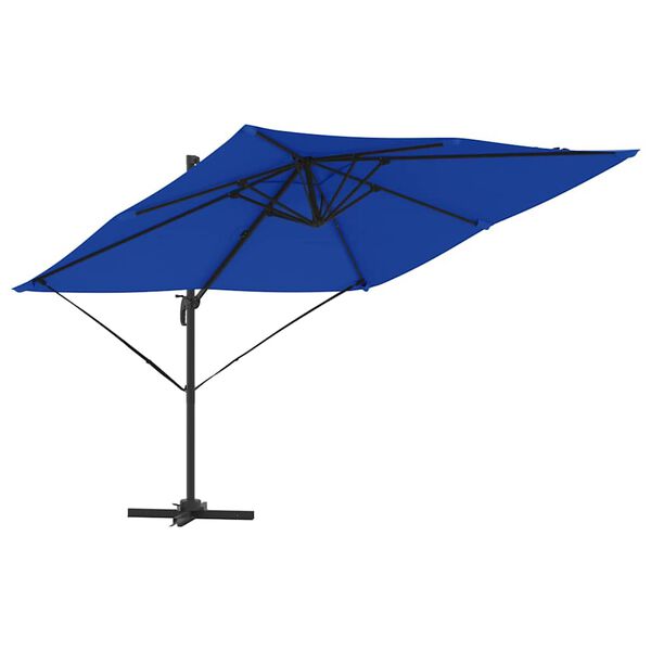 vidaXL Roma Parasol Blue 286 x 285 x 265 cm Polyester and Aluminium