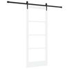 vidaXL Sliding Door ORKDAL White 83 x 202 cm Solid Pine Wood and Glass