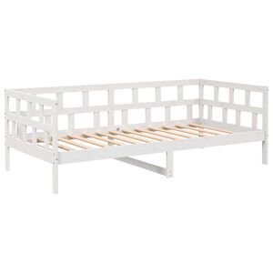 vidaXL Day Bed without Mattress White Solid Wood Pine 90x190 cm Single
