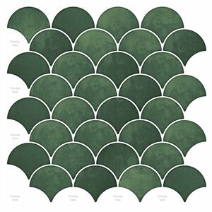 vidaXL Fish Scale Tile 50 pcs Dark Green 30 x 30 cm