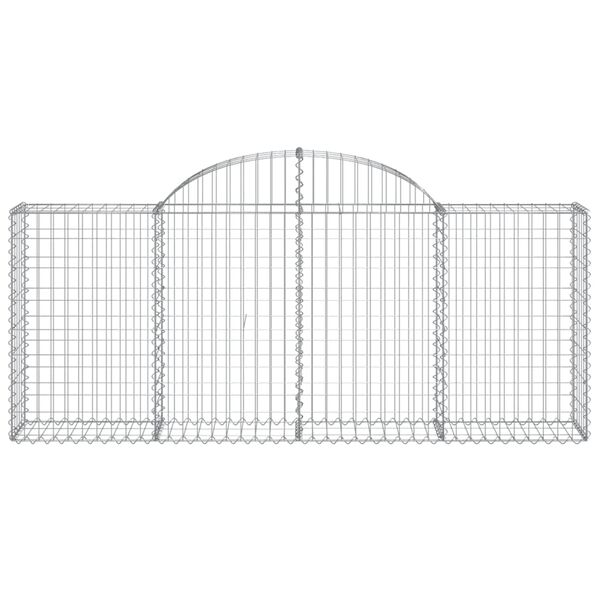 vidaXL Arched Gabion Baskets 3 pcs 200x30x80/100 cm Galvanised Iron