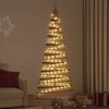 vidaXL Christmas Tree with 100 LEDs Natural 180 cm Solid Ash Wood