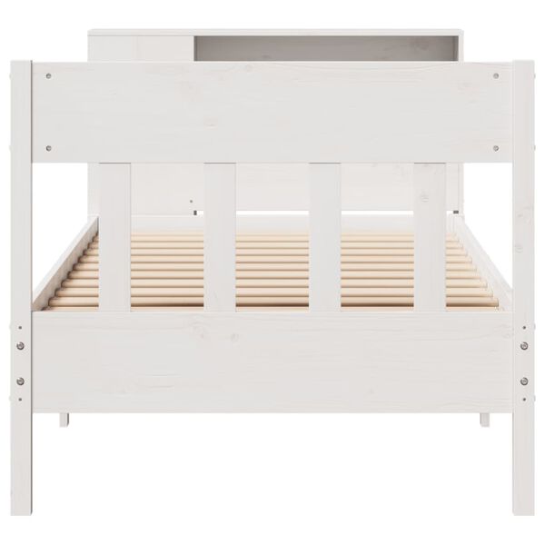 vidaXL Bookcase Bed without Mattress White 75x190 cm Small Single Solid Wood Pine