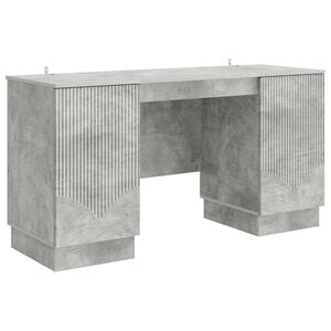 vidaXL Desk with Door Concrete Grey 142.5 x 50 x 75 cm Engineered Wood