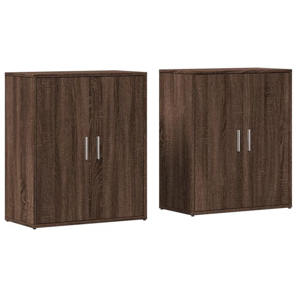 vidaXL Sideboards 2 pcs Brown Oak 60x31x70 cm Engineered Wood