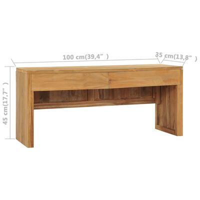 vidaXL TV Cabinet 100x35x45 cm Solid Teak Wood