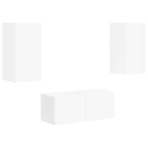 vidaXL TV Cabinet Set 2 pcs High Gloss White Engineered Wood