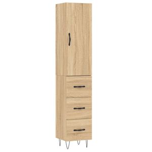 vidaXL Highboard Sonoma Oak 34.5x34x180 cm Engineered Wood