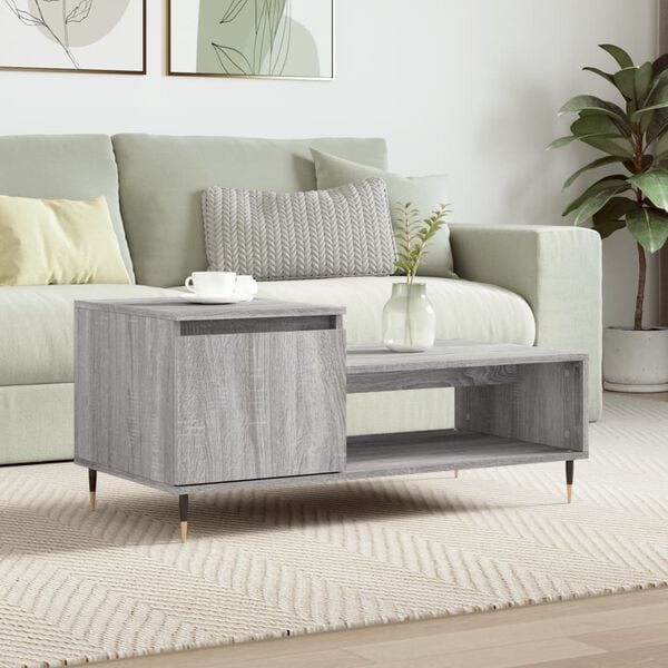 vidaXL Coffee Table Grey Sonoma 100x50x45 cm Engineered Wood