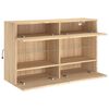 vidaXL TV Wall Cabinet with LED Lights Sonoma Oak 98.5x30x60.5 cm