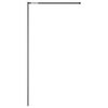 vidaXL Walk-in Shower Wall with Shelf Black 118x190 cm ESG Glass&Aluminium
