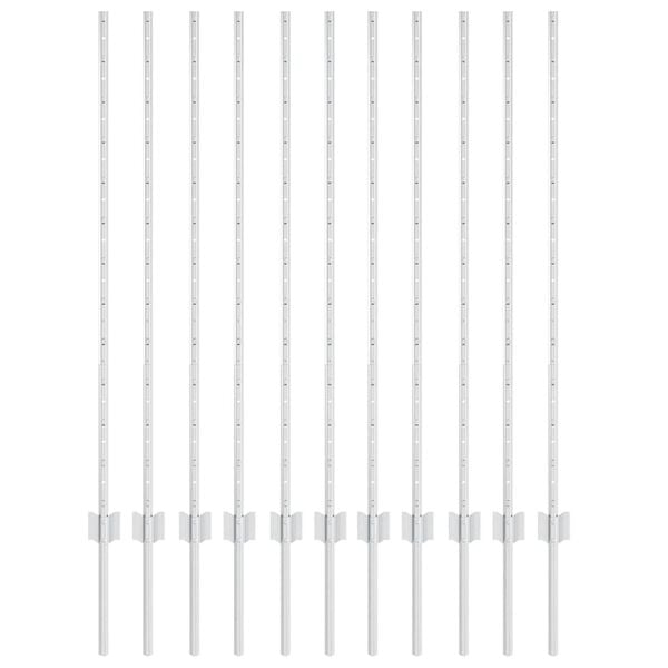 vidaXL Fence Post 11 pcs Silver 120 cm Steel