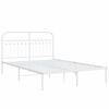 vidaXL Metal Bed Frame without Mattress with Headboard White 140x190cm