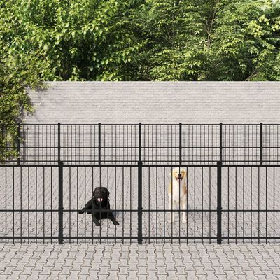 vidaXL Outdoor Dog Kennel Steel 60.22 m²
