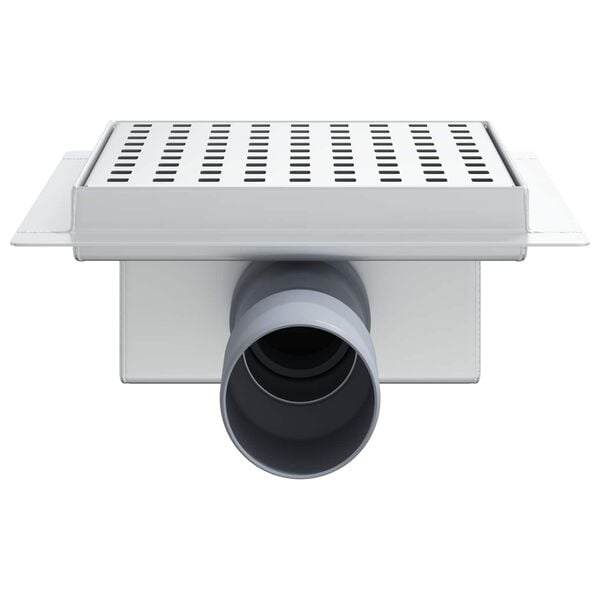 vidaXL Dot Shower Drain Silver 15 x 15 cm Stainless Steel 304