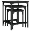 vidaXL Nesting Coffee Tables 3 pcs Black Engineered Wood