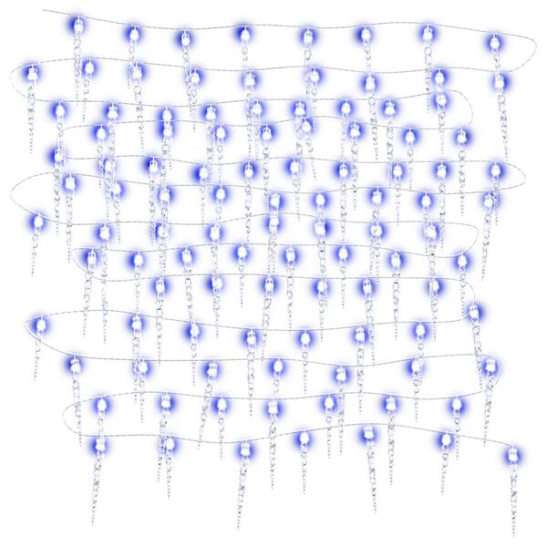 vidaXL Christmas Icicle Light 200 LEDs Blue 20 m Acrylic PVC