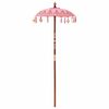 vidaXL Parasol with Base Pink 95 x 95 x 260 cm Cotton and Wood