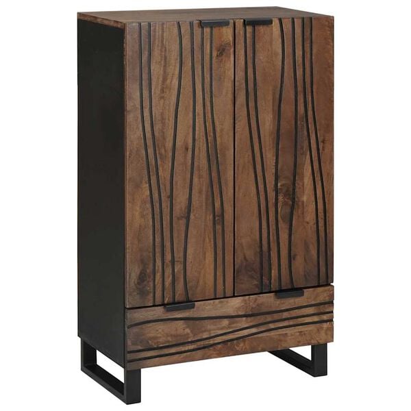 vidaXL Highboard with Drawer Brown 60 x 33 x 100 cm Solid mango wood
