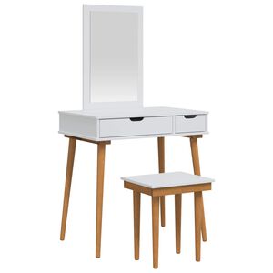 vidaXL Dressing Table Set FAUSKE 3 pcs White 76 x 50 x 143 cm