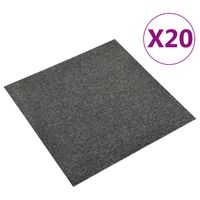 vidaXL Carpet Floor Tiles 20 pcs 5 m² 50x50 cm Anthracite
