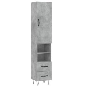 vidaXL Highboard Concrete Grey 34.5x34x180 cm Engineered Wood