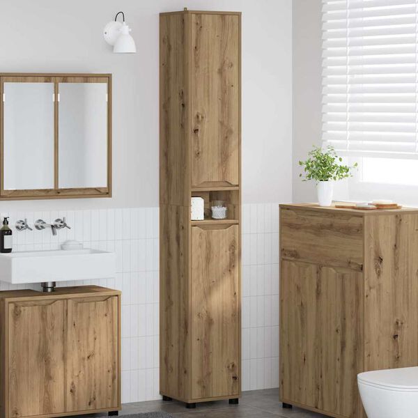 vidaXL Bathroom Cabinet Artisan Oak 30.5 x 30 x 195 cm Engineered Wood