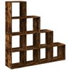 vidaXL Room Divider Bookcase 4-Tier Smoked Oak 131,5x29x131,5 cm Engineered Wood