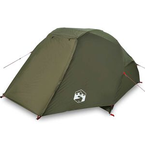 vidaXL Fishing Tent 3-Person Olive Green Waterproof