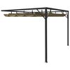 vidaXL Garden Wall Gazebo with Retractable Roof 3x3 m Taupe 180 g/m&sup2;