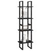 vidaXL 4-Tier Book Cabinet Black 40x30x140 cm Solid Pine Wood