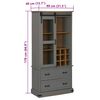 vidaXL Wine Cabinet HALDEN with Wine Racks and Sliding Door Grey Pine