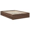 vidaXL Bed Frame with Headboard Brown Oak 135 x 190 cm Engineered Wood
