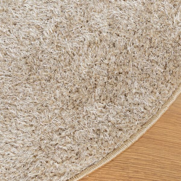 vidaXL Rug ISTAN High Pile Shiny Look Beige &Oslash; 200 cm