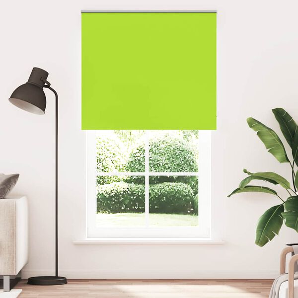 vidaXL Roller Blind Blackout Leaves Green 140x210 cm Fabric Width 136.6 cm Polyester