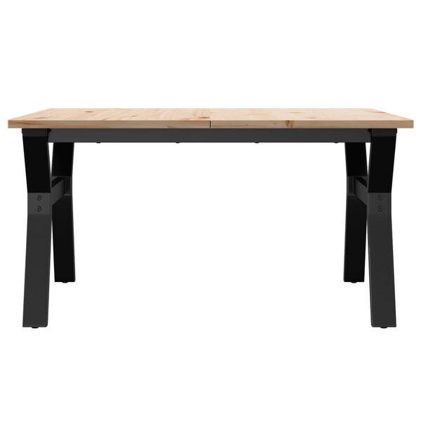 vidaXL Coffee Table Y-Frame 90x90x45 cm Solid Wood Pine and Steel