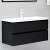 vidaXL Bathroom Furniture Set Black Engineered Wood