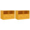 vidaXL TV Cabinets 2 pcs Mustard Yellow 67x39x44 cm Steel
