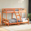 vidaXL Bunk Bed without Mattress 90x200/120x200 cm Wax Brown Solid Wood
