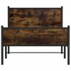 vidaXL Metal Bed Frame without Mattress Smoked Oak 107x203 cm