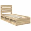 vidaXL Bed Frame with Headboard Sonoma Oak 90 x 200 cm Solid Pine Wood