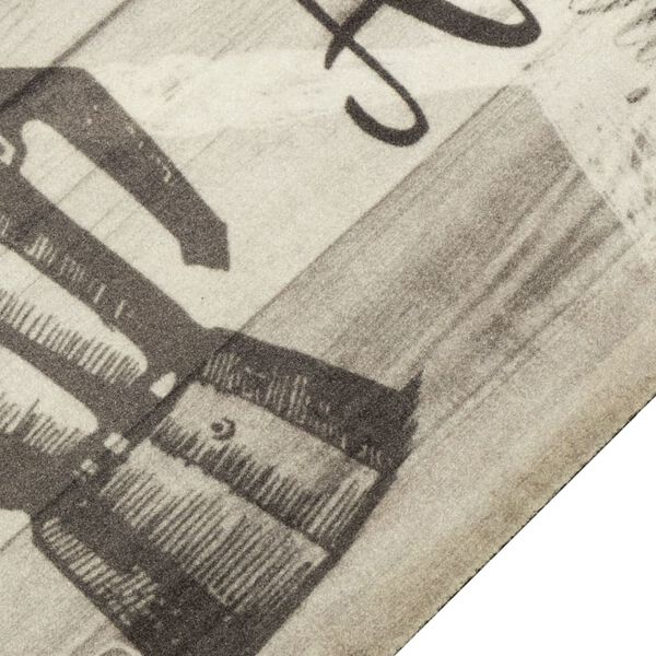 vidaXL Kitchen Rug Washable Coffee Grey 60x300 cm Velvet