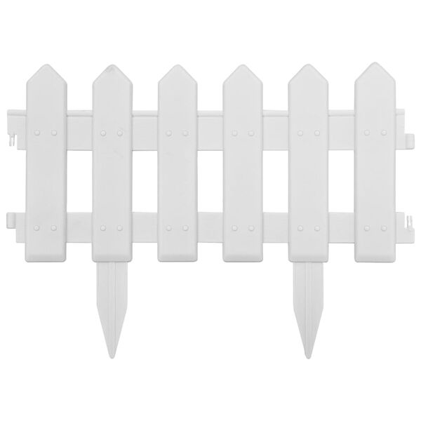 vidaXL Lawn Edgings 25 pcs White 10 m PP