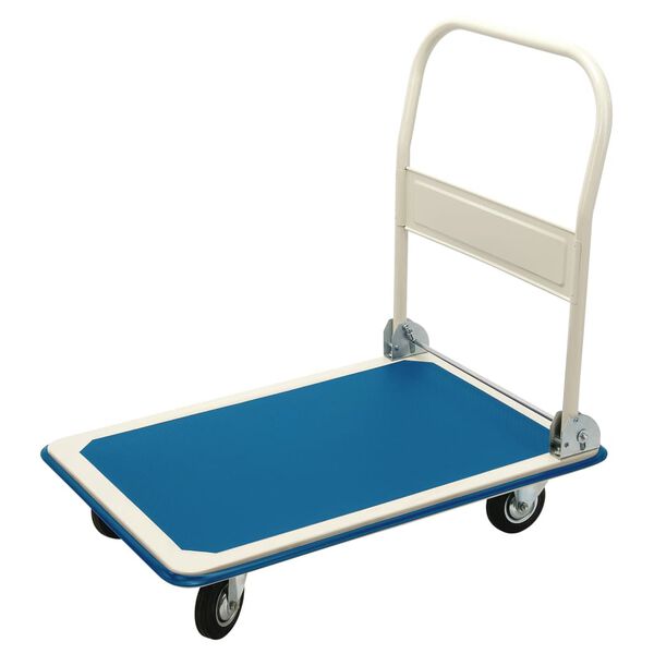 Draper Tools Platform Trolley with Folding Handle Blue and White 90x60x85 cm