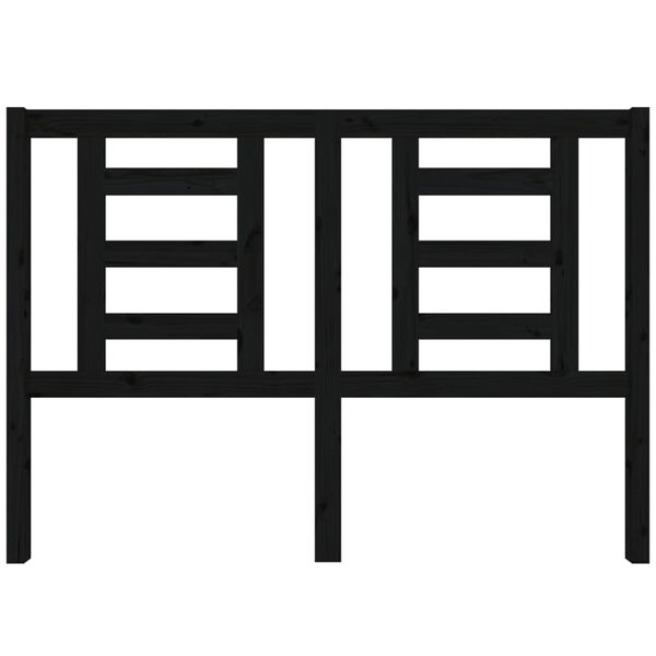 vidaXL Bed Headboard Black 141x4x100 cm Solid Wood Pine