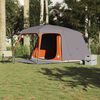 vidaXL Camping Tent with Porch Dome 5-Person Grey and Orange Waterproof