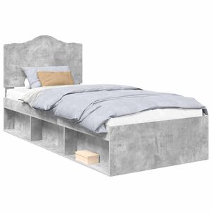 vidaXL Bed Frame Concerte Grey 75 x 190 cm Solid Pine Wood