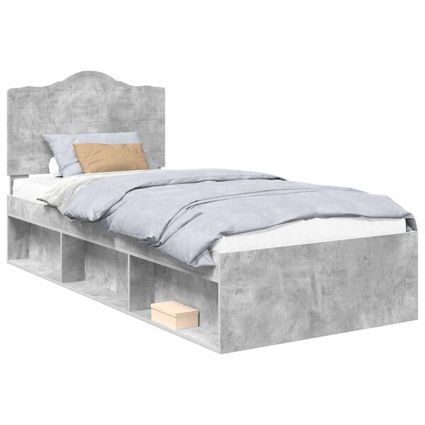 vidaXL Bed Frame Concerte Grey 75 x 190 cm Solid Pine Wood