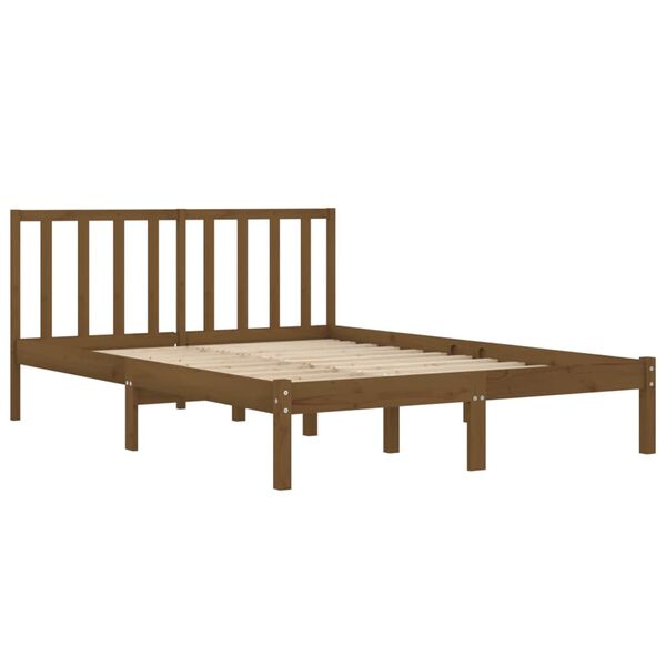 vidaXL Bed Frame without Mattress Honey Brown Solid Wood Pine 200x200 cm