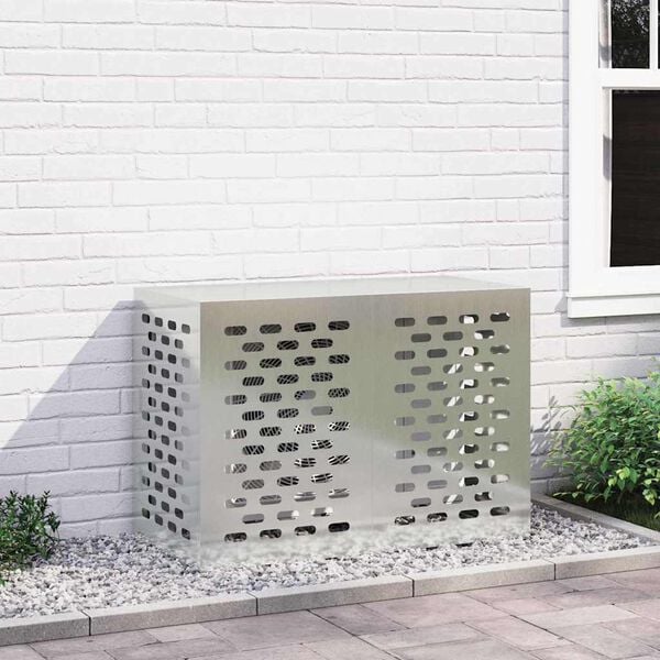 vidaXL Air Conditioner Cover Silver 100 x 50 x 70 cm Galvanised Steel